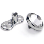 16G 5mm Gem Bezel Top 3 Hole Dermal Implant Grade Titanium Anchor Base