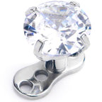 14G 5mm CZ Top 3 Hole Dermal Implant Grade Titanium Anchor Base