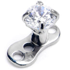 16G 3mm CZ Top 3 Hole Dermal Implant Grade Titanium Anchor Base