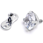 16G 5mm CZ Top 3 Hole Dermal Implant Grade Titanium Anchor Base