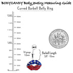 Patriotic Kissy Lips Belly Ring