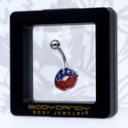 Patriotic Kissy Lips Belly Ring