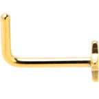 20G 1/4 Gold Tone ASTM F-136 Implant Grade Titanium Star End L Shape Nose Ring