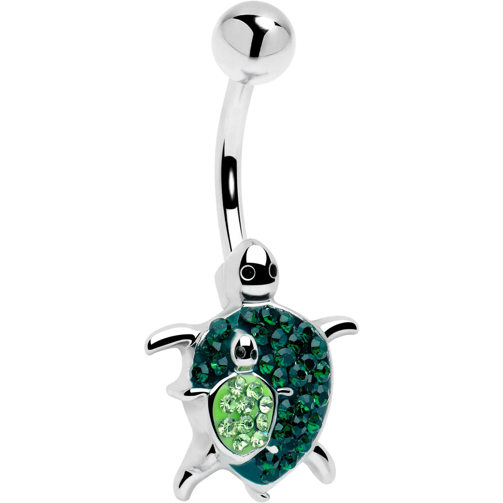 Green Gem Turtle World Belly Ring