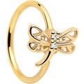 20G 5/16 Clear Gem Gold Tone Filigree Dragonfly Nose Hoop
