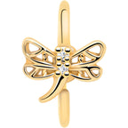 20G 5/16 Clear Gem Gold Tone Filigree Dragonfly Nose Hoop