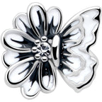 20G 1/4 Clear CZ Gem Butterfly Blossom White L Shape Nose Ring