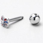 16G 1/4 Patriotic Pinwheel Cartilage Tragus Earring