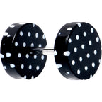 16G Black Acrylic Polka Dots White Cheater Plug Set