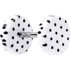 16G White Acrylic Polka Dots Black Cheater Plug Set