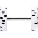 16G White Acrylic Polka Dots Black Cheater Plug Set