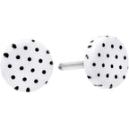 16G White Acrylic Polka Dots Black Cheater Plug Set