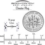 16G White Acrylic Polka Dots Black Cheater Plug Set