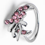 20G 5/16 Pink Gem Cartilage Helix Hoop Earring