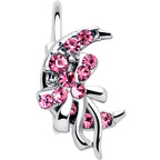 20G 5/16 Pink Gem Cartilage Helix Hoop Earring