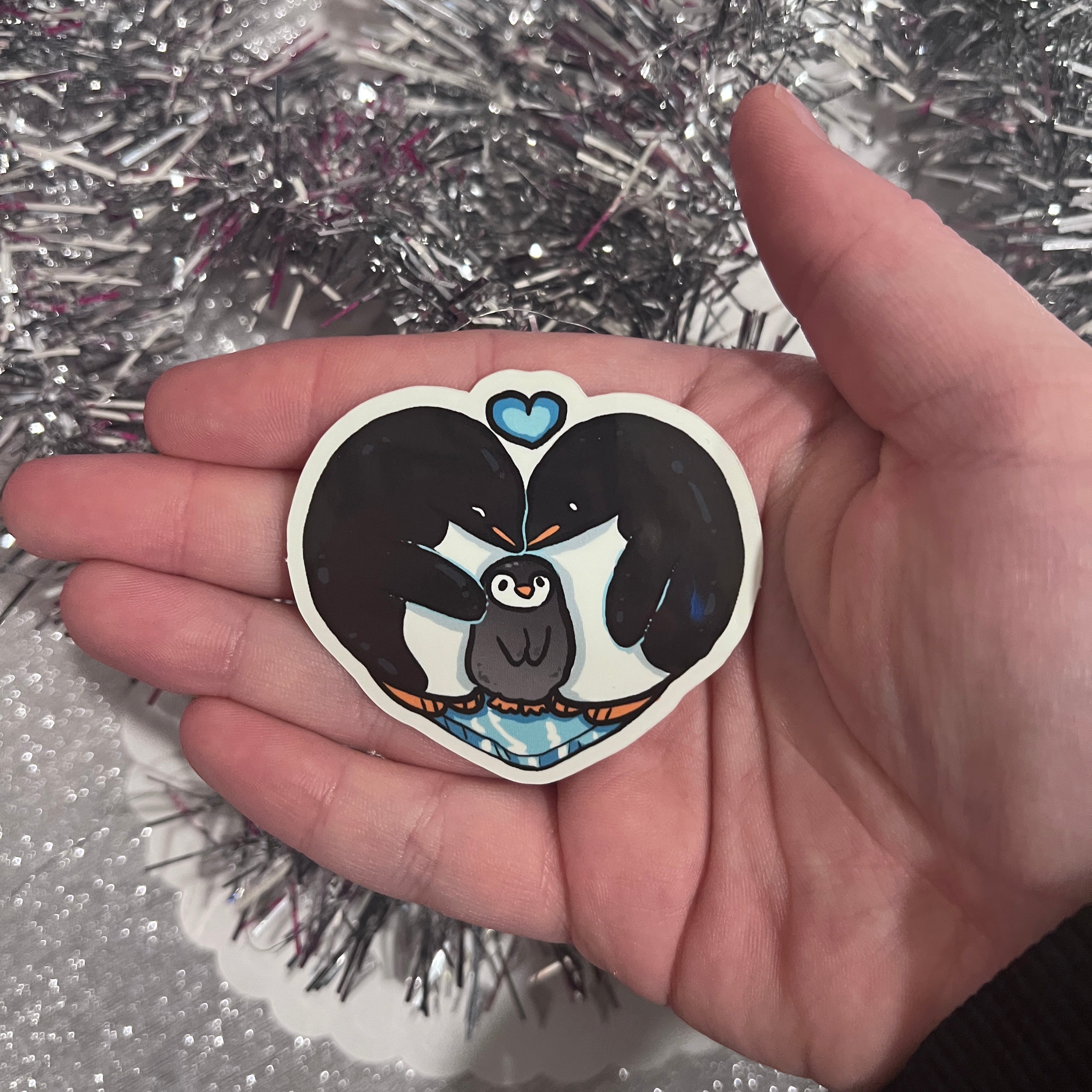 Penguin Family Heart ~ Sticker