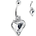 Clear Gem Strawberry Love Belly Ring