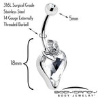 Clear Gem Strawberry Love Belly Ring