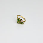 20G 5/16 Green Gem Gold Tone Butterfly Grapes Nose Hoop