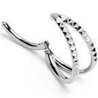 16G 3/8" 316L Steel Double Spike Precision Hinged Segment Ring
