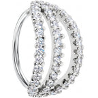 20G 5/16 Clear CZ Gem Faux Triple Hoop Nose Hoop