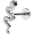 16G 1/4 Grade 23 Titanium Snake Threadless Push In Labret Tragus