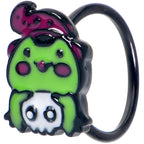 20G 5/6 Black Witch Frog Skull Halloween Nose Hoop
