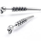Skull Head Stainless Steel Screw Taper Cheater Plug Set
