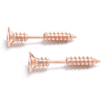 Rose Gold Stainless Steel Screw Stud Earrings Cheater Plug Set