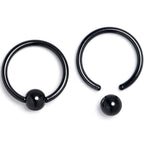 16G 3/8 Black Skull Crossbones Pink BCR Captive Ring Set of 4