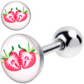 16G 1/4 Screaming Strawberry Horror Fruit Cartilage Tragus Earring