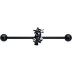 14G Clear CZ Gem Black Raven Witch Industrial Barbell 38mm