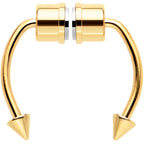 Gold Tone PVD Magnetic Septum Ring Horseshoe Non-Pierced Fake Nose Ring Set