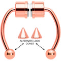 Rose Gold Tone Magnetic Septum Ring Horseshoe Non-Pierced Fake Nose Ring Set