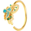 20G 5/16 Blue Gem Gold Tone Ribbon Butterfly Nose Hoop