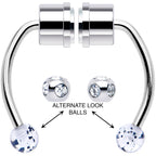 Black Mist Gem Magnetic Septum Ring Horseshoe Non-Pierced Fake Nose Ring