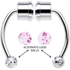 Pink Gem Magnetic Septum Ring Horseshoe Non-Pierced Fake Nose Ring