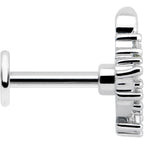 16G 1/4 Clear CZ Gem Morning Leaves Cartilage Labret