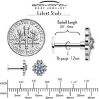 16G 1/4 Aurora Gem Retro Sunburst Cartilage Labret