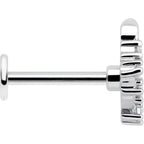 16G 5/16 Clear CZ Gem Morning Leaves Labret Monroe Tragus