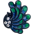 Clear Gem Black Peacock Green Barbell Tongue Ring