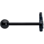 Clear Gem Black Peacock Green Barbell Tongue Ring