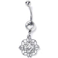 Clear Gem Filigree Fantasy Dangle Belly Ring