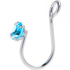 Blue CZ Gem Simple Glamour Clip On Nose Ring