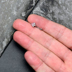 16G 5/15 Clear Pink CZ Gem  Rhombus Riot Curved Eyebrow Ring