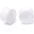 White Shimmer Acrylic Double Flare Plug Set 6mm to 20mm Sizes