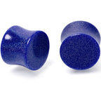 Blue Shimmer Acrylic Saddle Plug Set 6mm to 20mm Sizes