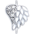 20G 5/16 White Heavenly Heart Angel Wing Nose Hoop