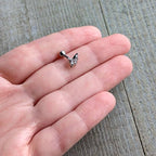 16G 1/4 Clear Gem Fancy Fab Butterfly Cartilage Tragus Earring