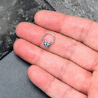 16G 3/8 Blue Gem Fancy Fab Butterfly Hinged Segment Ring